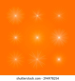 Sun burst abstract design elements