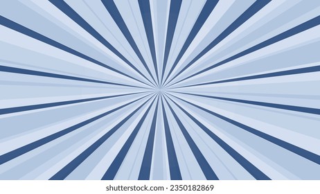 Sun burst background in blue color Geometric abstract design glow effect. Comic. Simply ray decoration. Circus style. Fantasy Vector illustration
