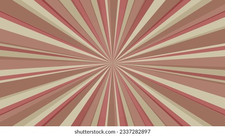 Sun burst background in pale red and beige color Geometric abstract design glow effect. Comic. Simply ray decoration. Circus style. Fantasy Vector illustration