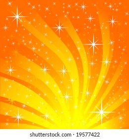 Sun Burst Background with Stars