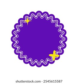 Sun Burst Bold Line Shape for Textbox or Tag Icon with Blue Color. Label Icon. High Quality Vector Icon. Editable Vector