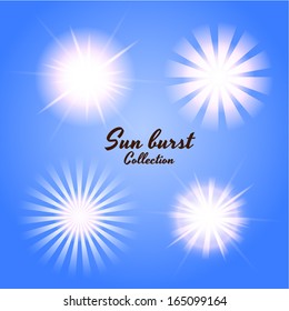 Sun burst collection. Vector eps10