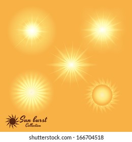 Sun burst collection. Vector eps10