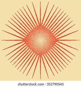 Sun Burst Design Stipple Effect Vector Art