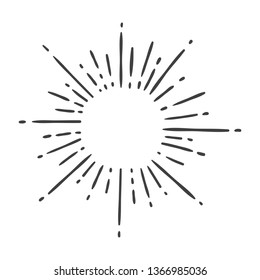sun burst doodle isolated on white