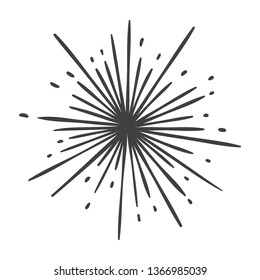 sun burst doodle isolated on white