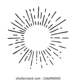 sun burst doodle isolated on white