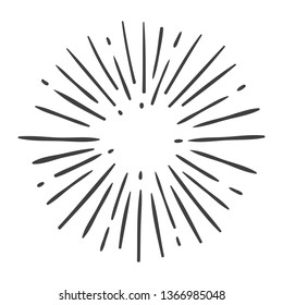 sun burst doodle isolated on white