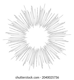 Sun burst element. Abstract background vector. Black and white color wallpaper.