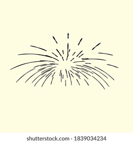 sun burst or fire work doodle design, vector illustration for confetti