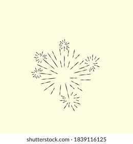 sun burst or fire work doodle design, vector illustration for confetti