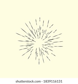 sun burst or fire work doodle design, vector illustration for confetti