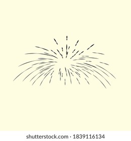 diseño de doodle de trabajos de explosión o incendio, ilustración vectorial para confetti