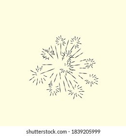 Sonnen- oder Feuerarbeit-Doodle-Design, Vektorgrafik für Konfetti