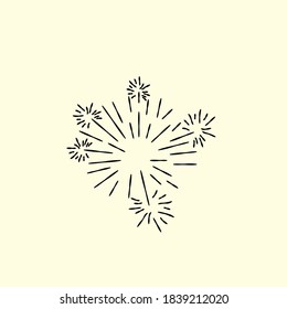 sun burst or fire work doodle design, vector illustration for confetti