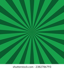 Sun burst green background Geometric abstract design. Risograph effect. Simply ray decoration Vector illustration