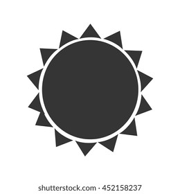 Sun burst icon in black and white colors, isolated flat icon 
