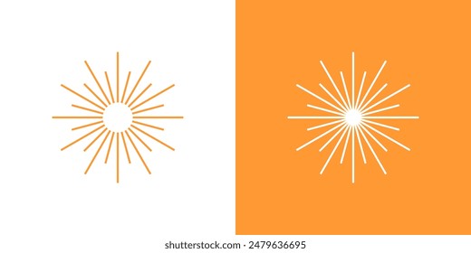 Sun burst line vector firework spark starburst shine icon logo