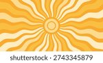 Sun burst pattern background ray sunshine. Retro summer sun wave vector geometric texture beam.
