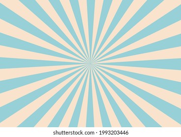 Sun Burst Ray in Retro Style Color Background