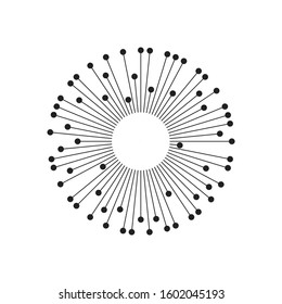 Sun burst, retro line round sunburst, hipster abstract frame, sunshine, black and white radial vector star