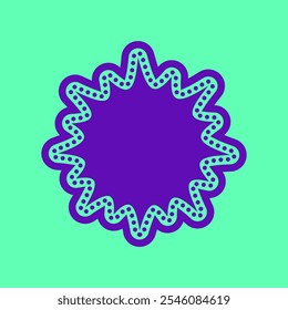 Sun Burst Shape and Neon Style for Textbox or Tag Icon with Blue Color. Label Icon. High Quality Vector Icon. Editable Vector