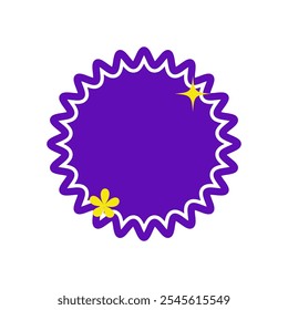 Sun Burst Shape for Textbox or Tag Icon with Blue Color. Label Icon. High Quality Vector Icon. Editable Vector