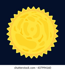 Sun burst star icon, cartoon style