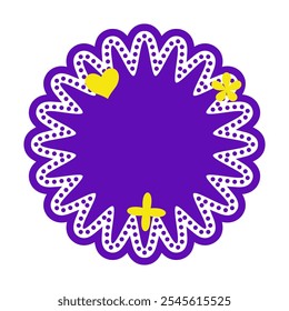 Sun Burst Star Shape and Neon Style for Textbox or Tag Icon with Blue Color. Label Icon. High Quality Vector Icon. Editable Vector