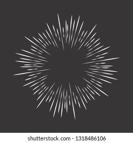 Sun burst, star burst sunshine. Radiating from the center of thin beams, lines. Vector illustration. Design element for logo, signs Dynamic style Abstract explosion, speed motion lines from the middle
