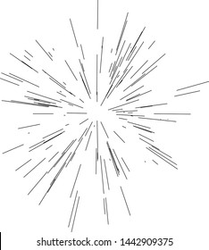 Sun burst, star burst sunshine. Radiating from the center of thin beams, lines. Design element for logo, signs. Dynamic style. Abstract explosion, speed motion lines from the middle, radiating sharp