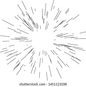 Sun burst, star burst sunshine. Radiating from the center of thin beams, lines. Design element for logo, signs. Dynamic style. Abstract explosion, speed motion lines from the middle, radiating sharp