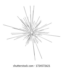 Sun burst, star burst sunshine. Radiating from the center of thin beams, lines. Dynamic style. Abstract explosion, speed motion lines from the middle, radiating sharp