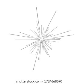 Sun burst, star burst sunshine. Radiating from the center of thin beams, lines. Dynamic style. Abstract explosion, speed motion lines from the middle, radiating sharp