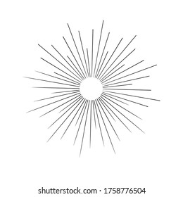 Sun burst, star burst sunshine. Radiating from the center of thin beams, lines. Vector illustration. Design element for logo, signs dynamic style abstract explosion, speed motion lines from the middle
