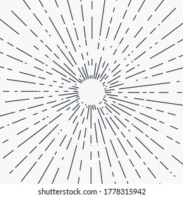 Sun burst, star burst sunshine. Radiating from the center of thin beams, lines