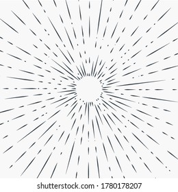 Sun burst, star burst sunshine. Radiating from the center of thin beams, lines