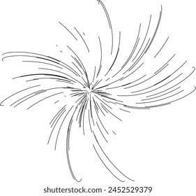 Sun burst, star burst sunshine. Radiating from the center of thin beams, lines. Dynamic style. Abstract explosion, speed motion lines from the middle, radiating sharp