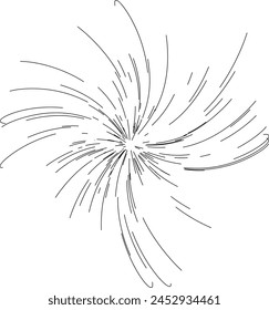 Sun burst, star burst sunshine. Radiating from the center of thin beams, lines. Dynamic style. Abstract explosion, speed motion lines from the middle, radiating sharp