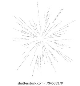 Sun burst, star burst sunshine. Radiating from the center of thin beams, lines. Dynamic style. Abstract explosion, speed motion lines from the middle, radiating sharp