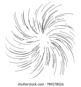 Sun burst, star burst sunshine. Radiating from the center of thin beams, lines. Vector illustration. Design element for logo, signs. Dynamic style. Abstract explosion, speed motion lines from the midd