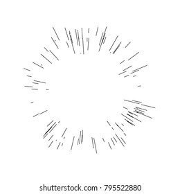 Sun burst, star burst sunshine. Radiating from the center of thin beams, lines. Vector illustration. Design element for logo, signs. Dynamic style. Abstract explosion, speed motion lines