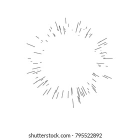 Sun burst, star burst sunshine. Radiating from the center of thin beams, lines. Vector illustration. Design element for logo, signs. Dynamic style. Abstract explosion, speed motion lines