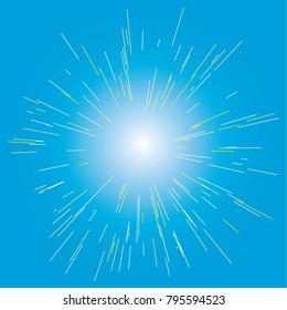 Sun burst, star burst sunshine. Radiating from the center of thin beams, lines. Design element for logo, signs. Dynamic style. Abstract explosion, speed motion lines from the middle, radiating sharp
