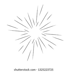 Sun burst, star burst sunshine.  Vector illustration. Design element for logo, signs Dynamic style Abstract explosion, speed motion lines from the middle