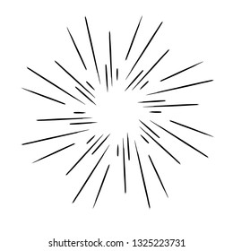 Sun burst, star burst sunshine.  Vector illustration. Design element for logo, signs Dynamic style Abstract explosion, speed motion lines from the middle