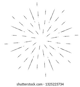 Sun burst, star burst sunshine.  Vector illustration. Design element for logo, signs Dynamic style Abstract explosion, speed motion lines from the middle