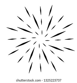 Sun burst, star burst sunshine.  Vector illustration. Design element for logo, signs Dynamic style Abstract explosion, speed motion lines from the middle