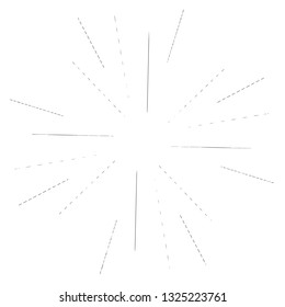 Sun burst, star burst sunshine.  Vector illustration. Design element for logo, signs Dynamic style Abstract explosion, speed motion lines from the middle
