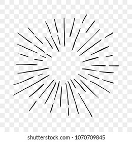 Sun burst or sunshine lines vector icon of rays or abstract beams